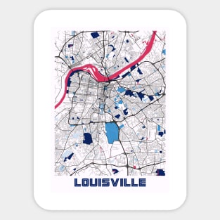 Louisville - Kentucky MilkTea City Map Sticker